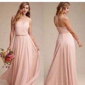 Jenny Yoo Inesse Chiffon Dress Blush Sz 4
